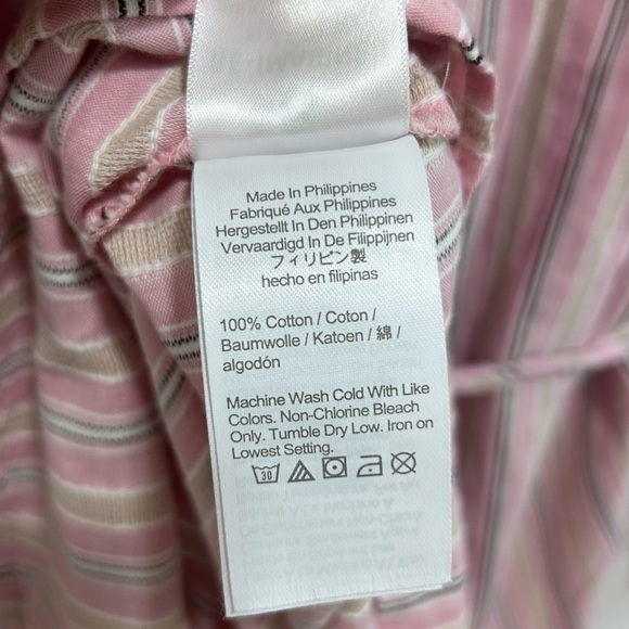 J. Crew Cotton Poplin Mini Dress Stripe Pink Tie Waist Size M/L BI634 Summer ‘22 - Picture 8 of 9